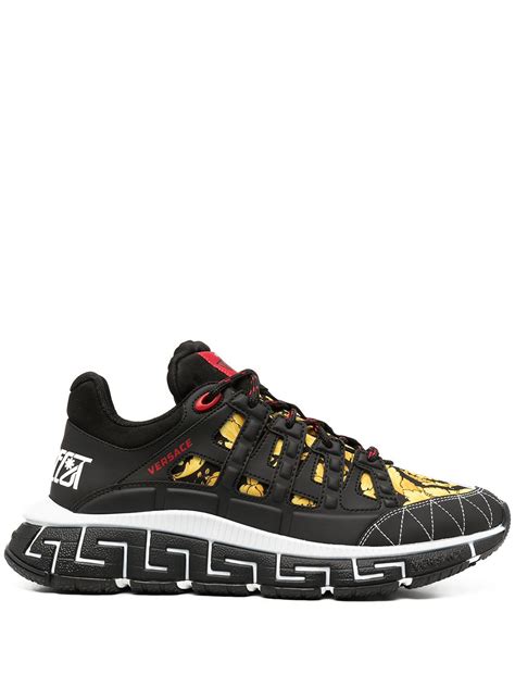 versace mens black sneakers mlgvrs|versace barocco trigreca sneakers.